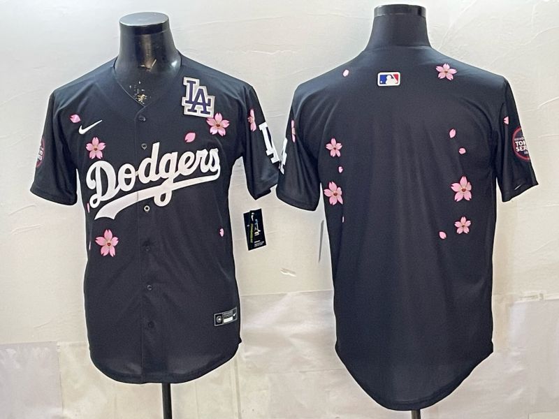Men Nike 2026 Los Angeles Dodgers Blank Black Sakura Edition Game MLB Jersey 004->los angeles dodgers->MLB Jersey